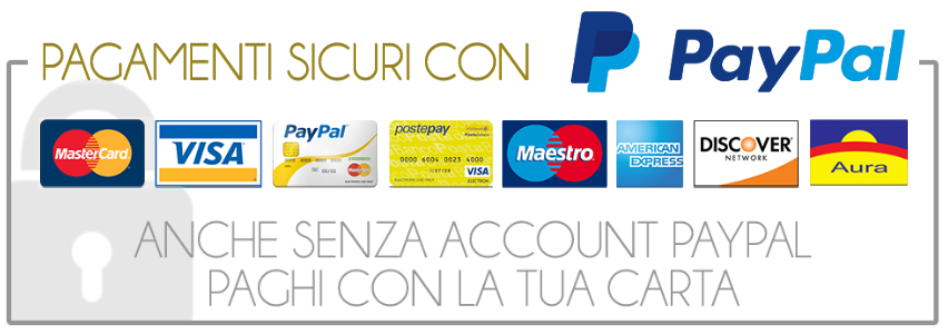 pagamento sicuro con PayPal e carta di credito